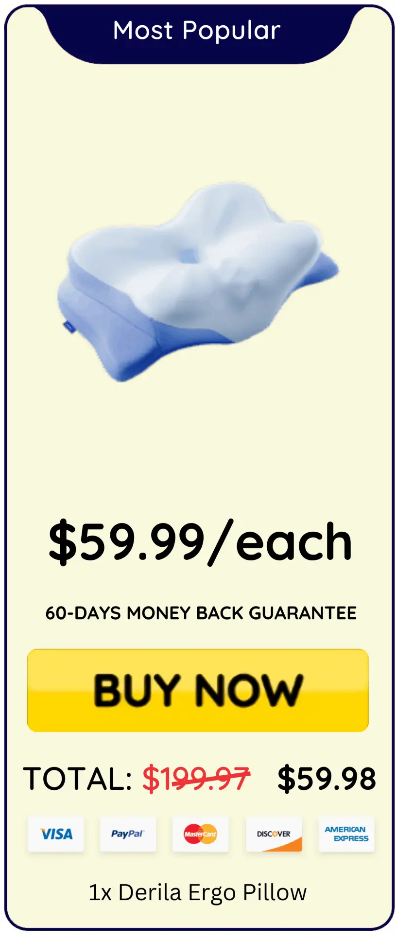 Derilaergopillow one bottle